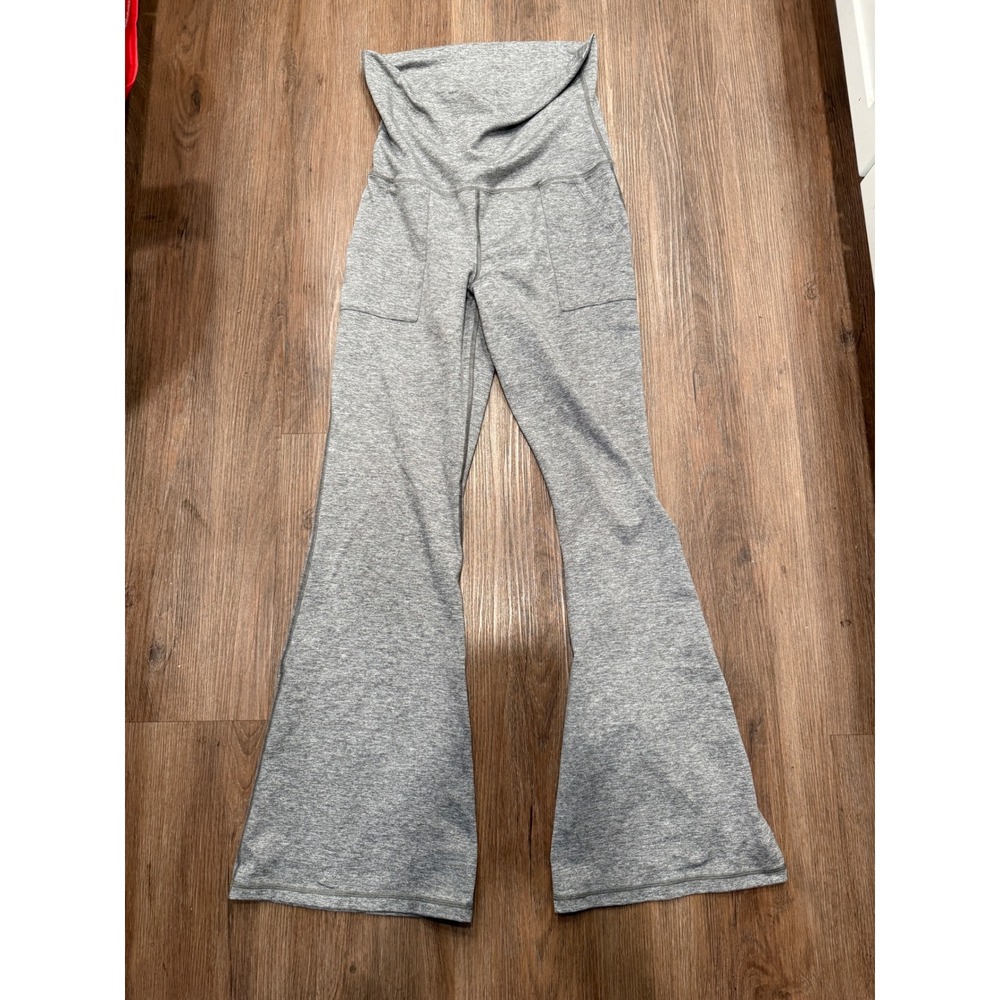 OFFLINE by Aerie The Hugger Foldover Flare Leggings Gray High Rise Long Inseam L